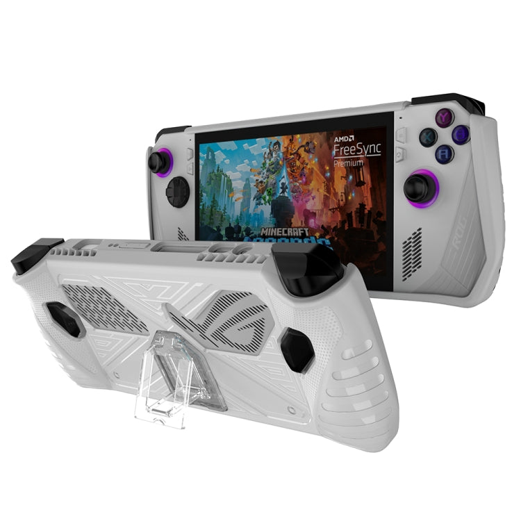 For Asus ROG Ally Game Console TPU Soft Cover With Holder Bracket(White) by bashfashion