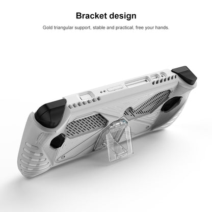 For Asus ROG Ally Game Console TPU Soft Cover With Holder Bracket(White) by bashfashion
