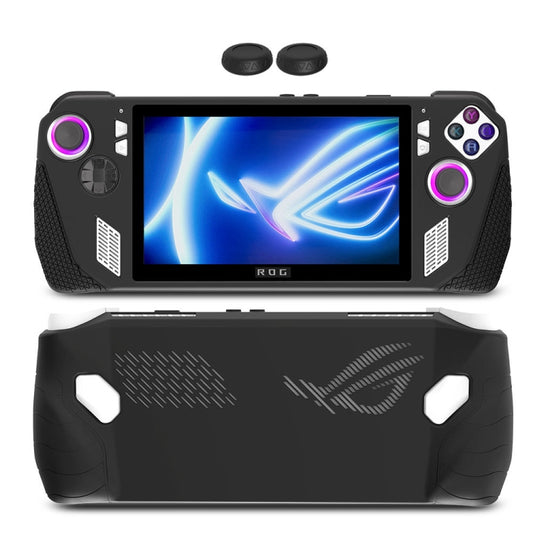 For ASUS Rog Ally Gaming Console Multicolor Silicone Case With 2 Button Caps(Black) by bashfashion
