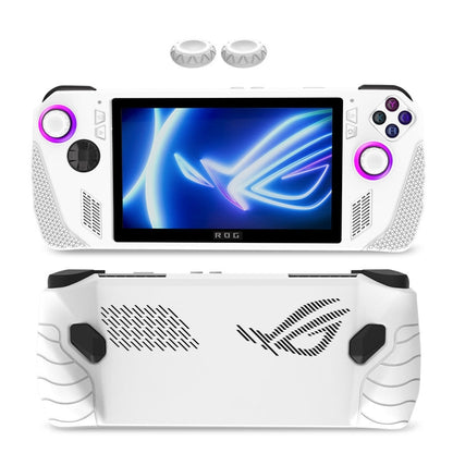 For ASUS Rog Ally Gaming Console Multicolor Silicone Case With 2 Button Caps(White) by bashfashion