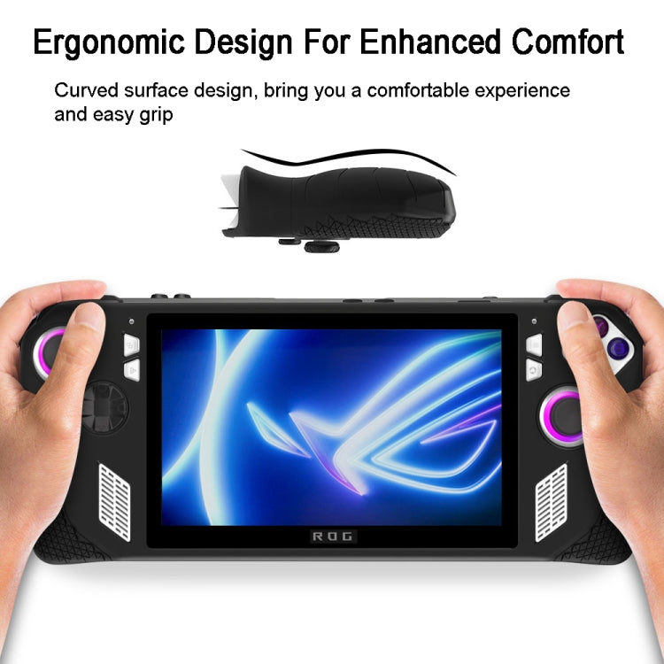 For ASUS Rog Ally Gaming Console Multicolor Silicone Case With 2 Button Caps(Black) by bashfashion