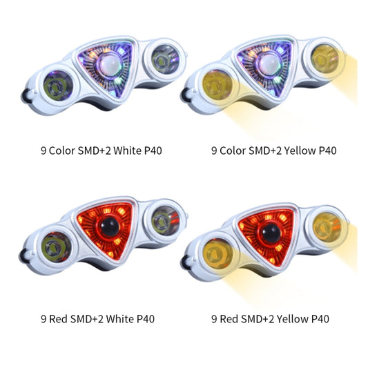 9+2 LED Bicycle Tail Light Rechargeable MTB Road Bike Headlight Warning Light(Red Light+White Light) by bashfashion