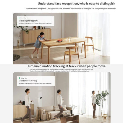Original Xiaomi Mijia Smart Camera 3 PTZ Version 3K AI Detection Baby Monitor 5MP 360 Degree View Webcam Day & Night Work Infrared Night Vision, With US Plug Adapter(White) by Xiaomi