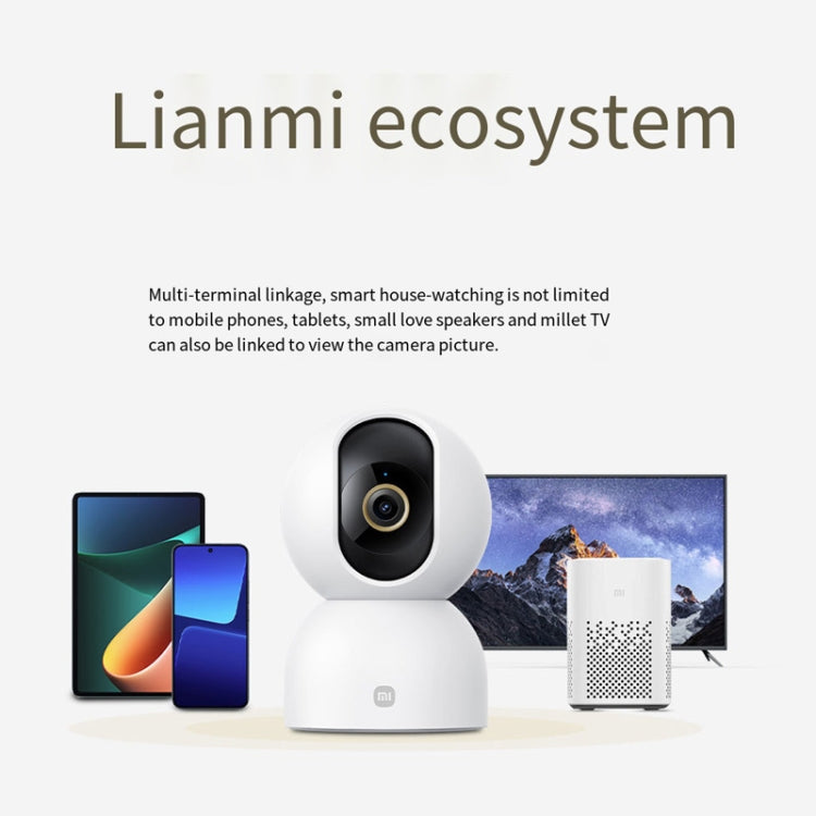 Original Xiaomi Mijia Smart Camera 3 PTZ Version 3K AI Detection Baby Monitor 5MP 360 Degree View Webcam Day & Night Work Infrared Night Vision, With US Plug Adapter(White) by Xiaomi