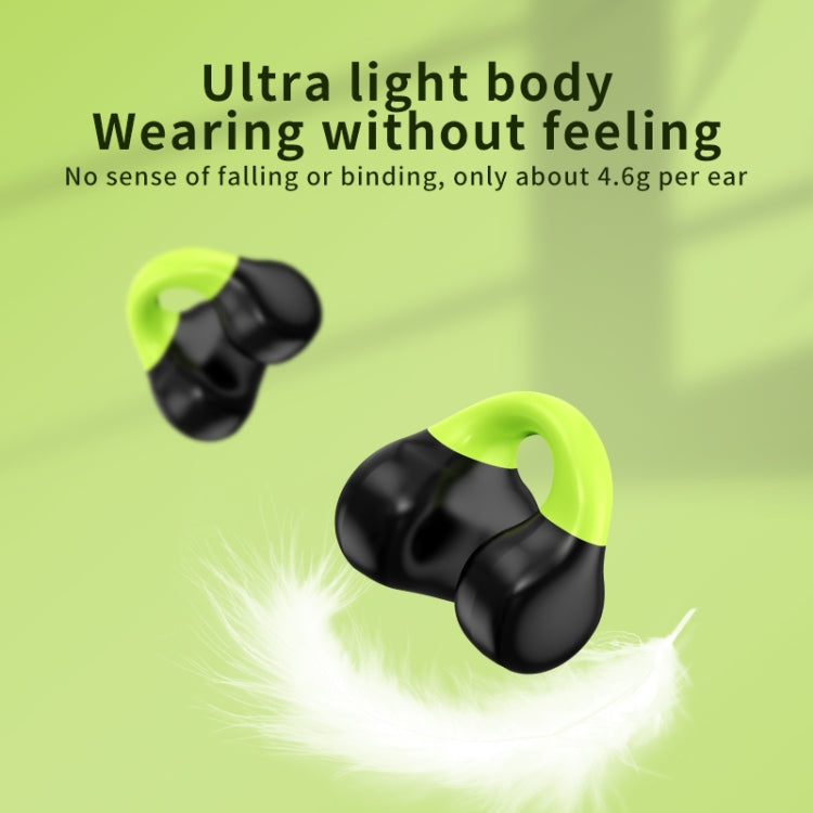 Business Binaural Digital Display Clip-On Bluetooth Earphone With Charging Compartment(Black+Green) by bashfashion