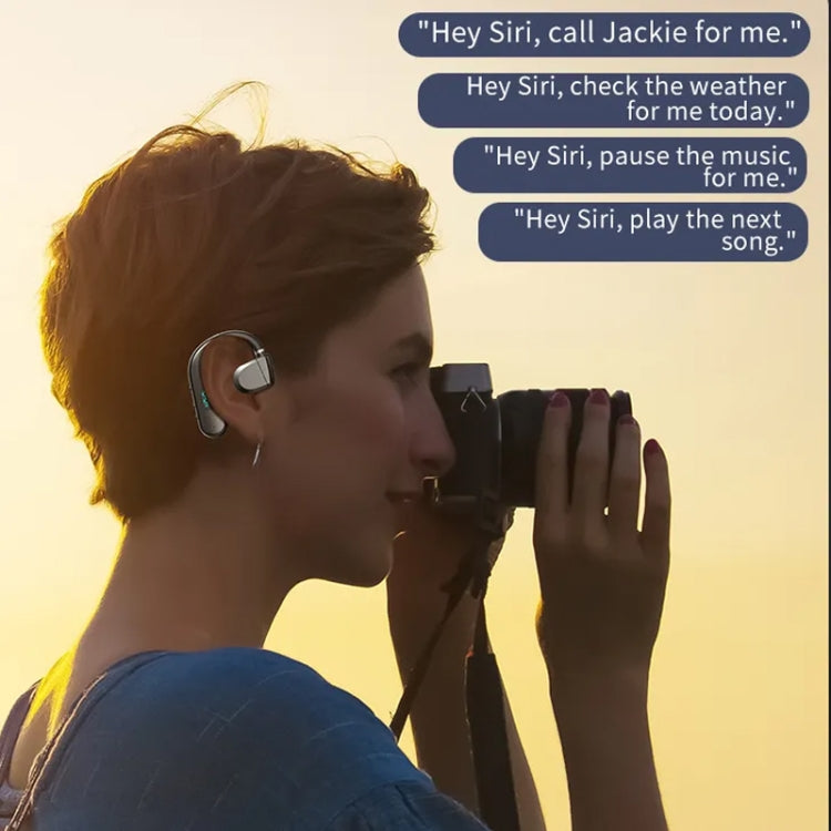 T50 Bluetooth 5.3 Wireless Headphone Single Ear Digital Display Stereo Earbuds Color Boxed(White) by bashfashion