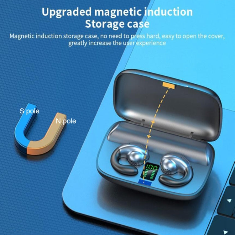 S19 Wireless Ear Clip Noise Reduction Bluetooth Headphone Bone Conduction No Delay Headset(White) by bashfashion