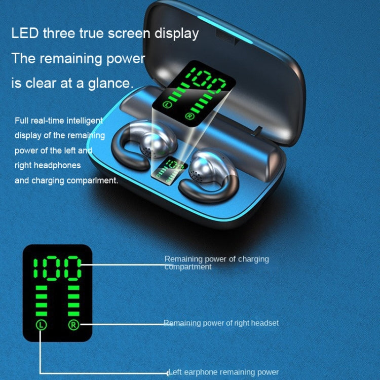 S19 Wireless Ear Clip Noise Reduction Bluetooth Headphone Bone Conduction No Delay Headset(White) by bashfashion