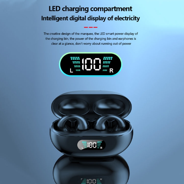 Q80 TWS Bluetooth 5.3 Wireless Earclip Bone Conduction Noise Reduction Bluetooth Headphone(Black) by bashfashion