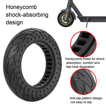 For Ninebot MAX G30 Electric Scooter 10x2.5 Inflatable Honeycomb Solid Run-flat Tire(44mm Slot Red) by bashfashion