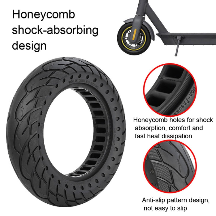 For Ninebot MAX G30 Electric Scooter 10x2.5 Inflatable Honeycomb Solid Run-flat Tire(44mm Slot Yellow) by bashfashion