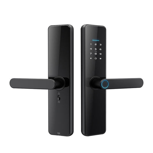 C91 Tuya Smart WiFi Password Fingerprint Electronic Door Lock(Black) by bashfashion