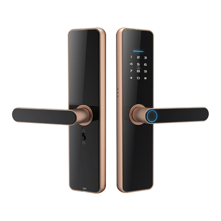 C91 Tuya Smart WiFi Password Fingerprint Electronic Door Lock(Bronze) by bashfashion