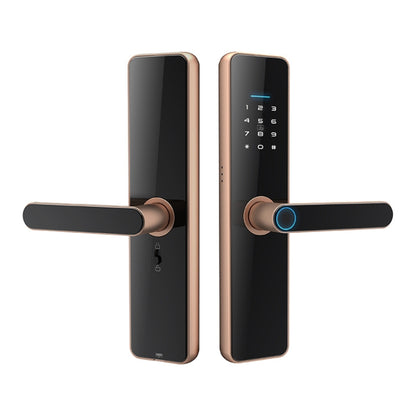 C91 Tuya Smart WiFi Password Fingerprint Electronic Door Lock(Bronze) by bashfashion