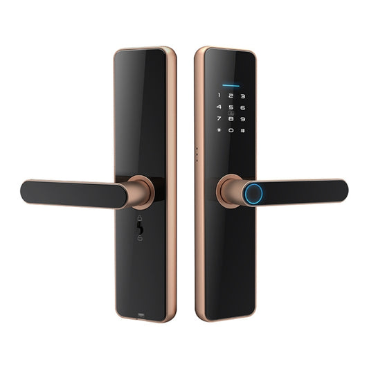C91 Tuya Smart WiFi Password Fingerprint Electronic Door Lock(Bronze) by bashfashion
