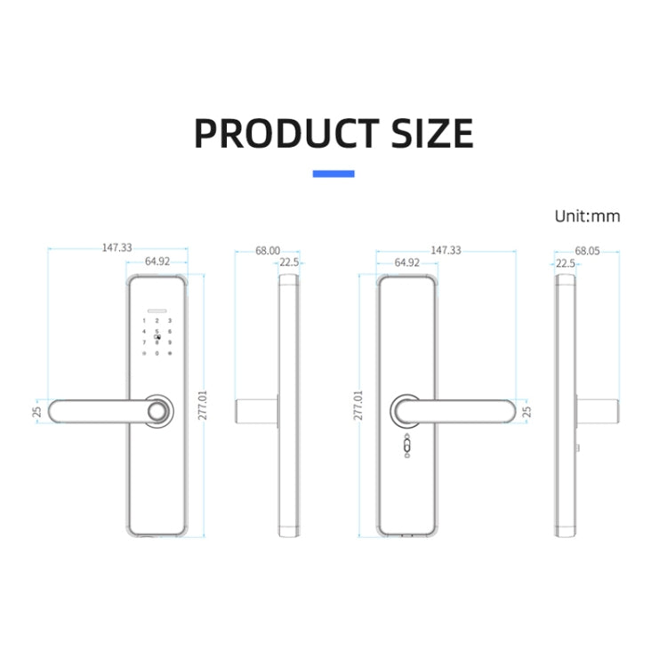 C91 Tuya Smart WiFi Password Fingerprint Electronic Door Lock(Bronze) by bashfashion