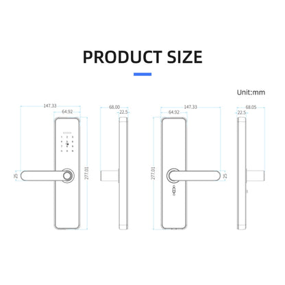 C91 Tuya Smart WiFi Password Fingerprint Electronic Door Lock(Bronze) by bashfashion