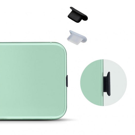 8 Pin Phone Dust Plug Silicone Charging Port Plug(Black) by bashfashion