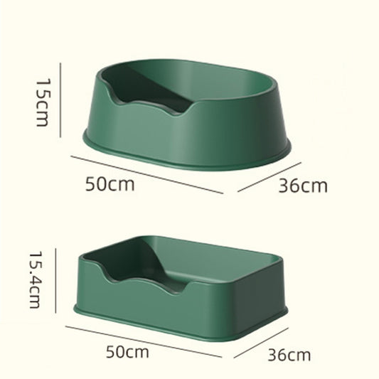 Open Litter Pan Large Capacity Plastic Pet Kennel, Model: Round Green by bashfashion