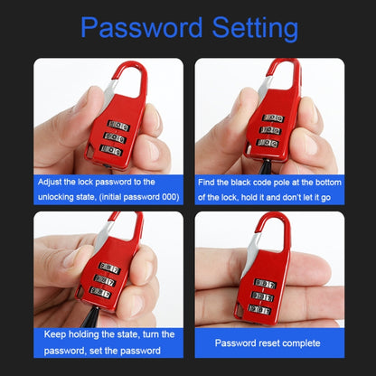 Outdoor Travel Backpack Password Hanging Lock Zinc Alloy Suitcase Anti-theft Lock(Black) by bashfashion