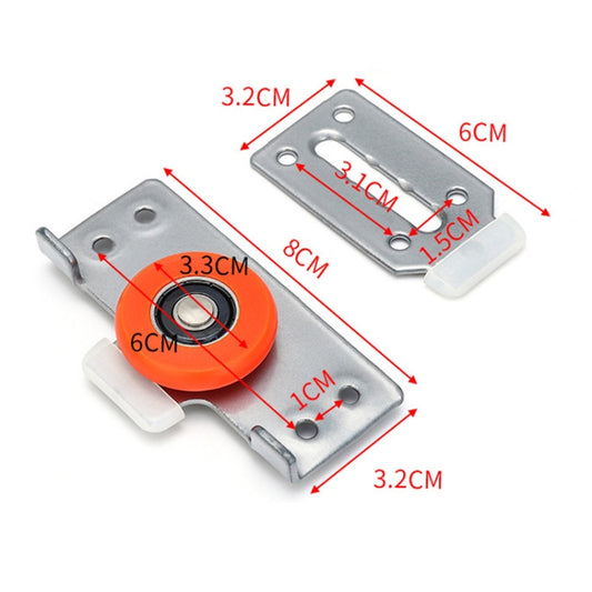 Closet Sliding Door Pulley Fittings Silent Sliding Door Accessories With 8 Screws, Model: Pulley by bashfashion