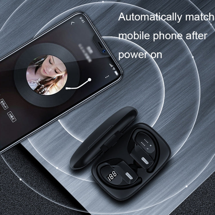 TWS Ear-mounted Noise Reduction LED Dual-battery Display Bluetooth Earphones(T16 Blue) by bashfashion