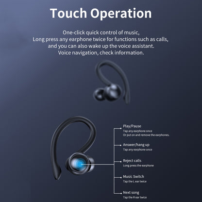 TWS Ear-Mounted LED Digital Display Noise Reduction Bluetooth Earphones With Power Bank Function(Blue) by bashfashion