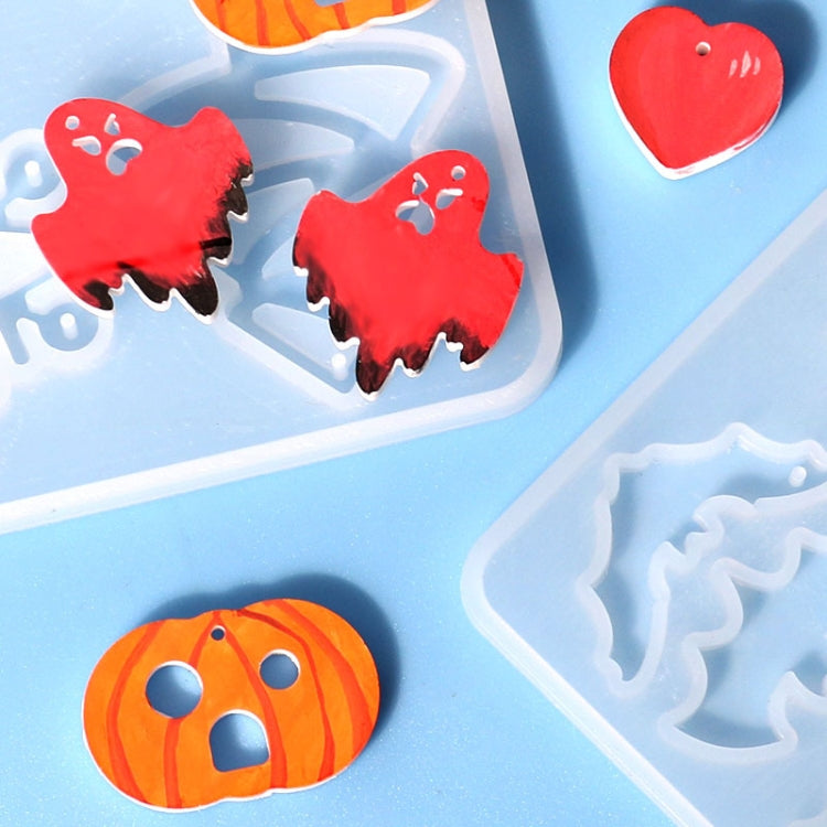 DIY Crystal Glue Mold Halloween Earrings Necklace Pendant Patch Silicone Mold(60-1107) by bashfashion