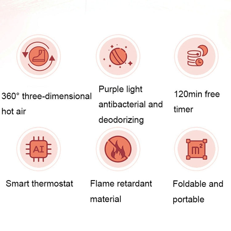 YM-102 Smart Timing UV Purple Light Sterilization Deodorization Dryer Portable Shoe Dryer(US Plug) by bashfashion