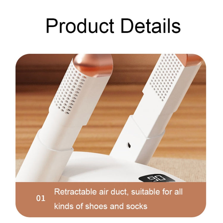 YM-102 Smart Timing UV Purple Light Sterilization Deodorization Dryer Portable Shoe Dryer(EU Plug) by bashfashion