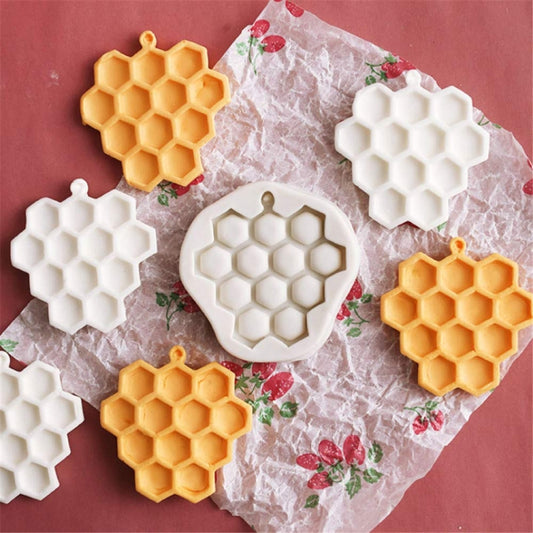 Honeycomb Block Textured Silicone Mold Bee Fondant Chocolate Cake Mold, Speci: Mk-2019 Light Gray by bashfashion