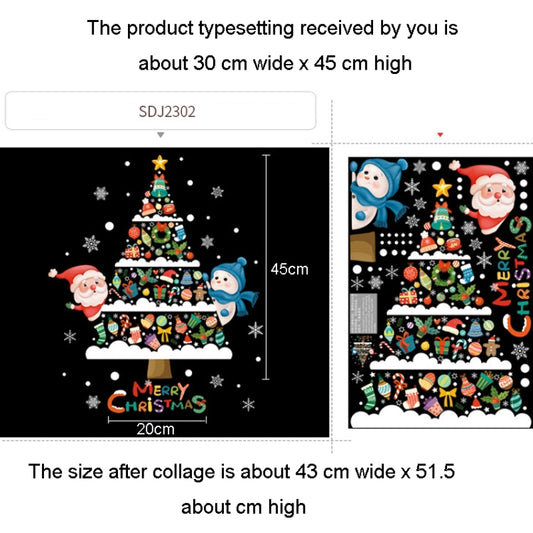 30x45cm Christmas Static Wall Stickers Glass Window Christmas Decoration Poster, Style: SDJ2302 by bashfashion