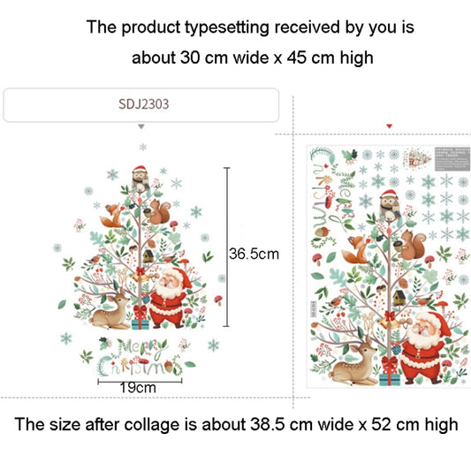 30x45cm Christmas Static Wall Stickers Glass Window Christmas Decoration Poster, Style: SDJ2303 by bashfashion