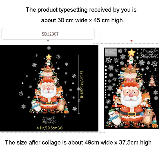30x45cm Christmas Static Wall Stickers Glass Window Christmas Decoration Poster, Style: SDJ2307 by bashfashion