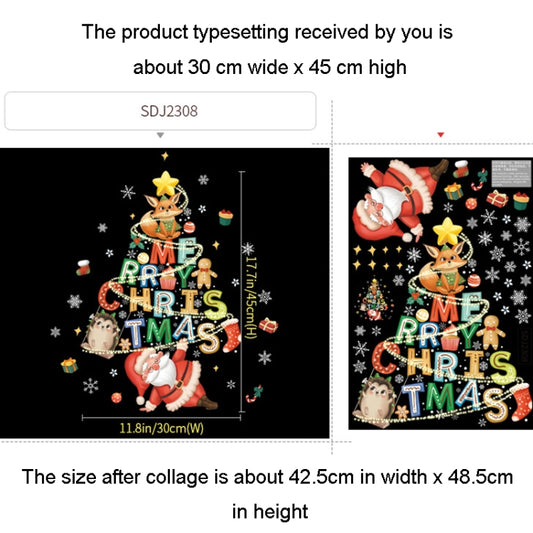 30x45cm Christmas Static Wall Stickers Glass Window Christmas Decoration Poster, Style: SDJ2308 by bashfashion