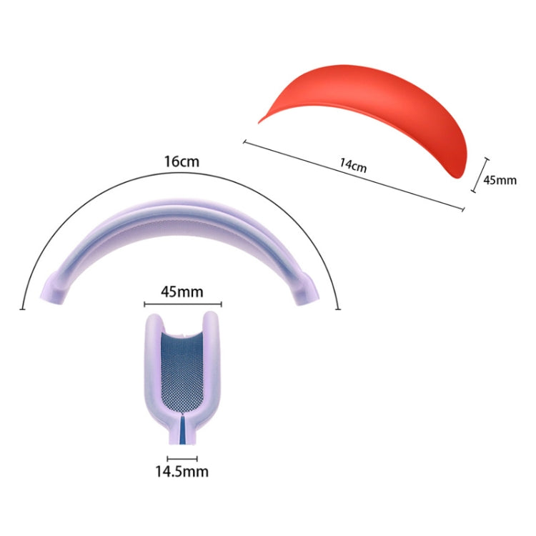 For AirPods Max Headphones 4-in-1 Silicone Replacement Cover Kit(Transparent Black) by bashfashion