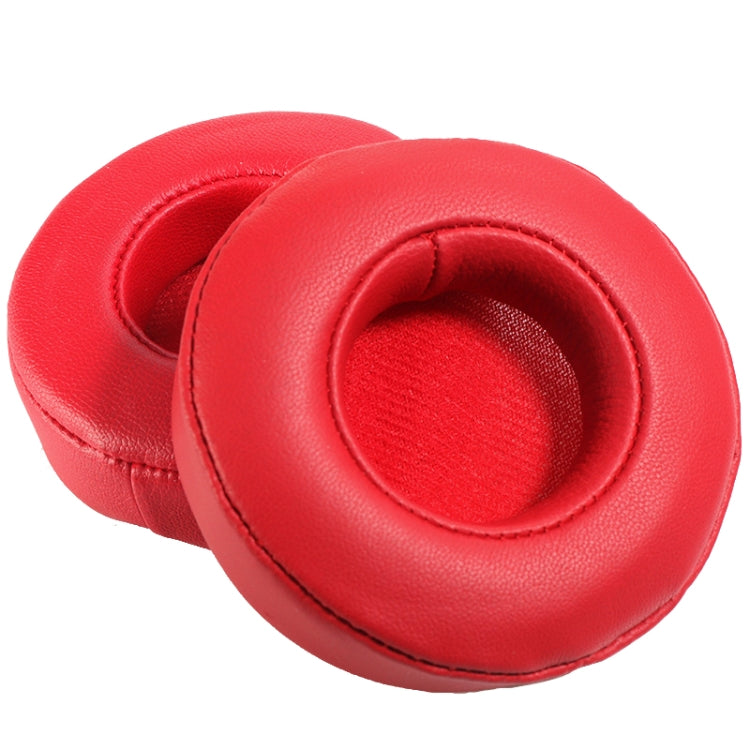 2pcs For Beats Pro Headphones Sheepskin Earmuffs Sponge Earpads(Red) by bashfashion