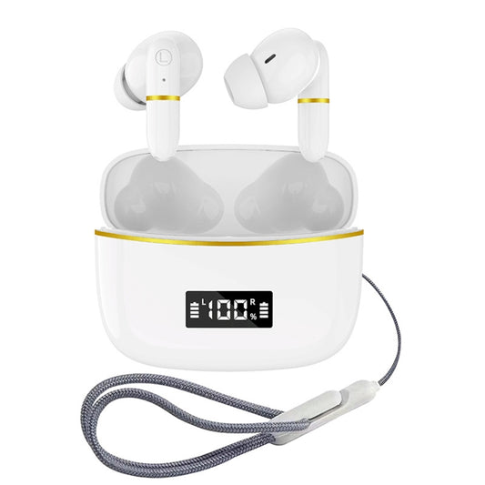 J2 Bluetooth Earphones With Digital Charging Compartment Wireless Charging In-Ear(White) by bashfashion