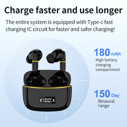 J2 Bluetooth Earphones With Digital Charging Compartment Wireless Charging In-Ear(Black) by bashfashion