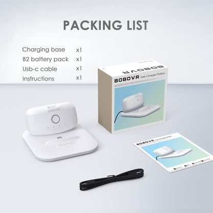 BOBOVR Twin Charger Station Magnetic Charging Dock for Quest 3 Head Strap B2 Battery Pack by BOBOVR