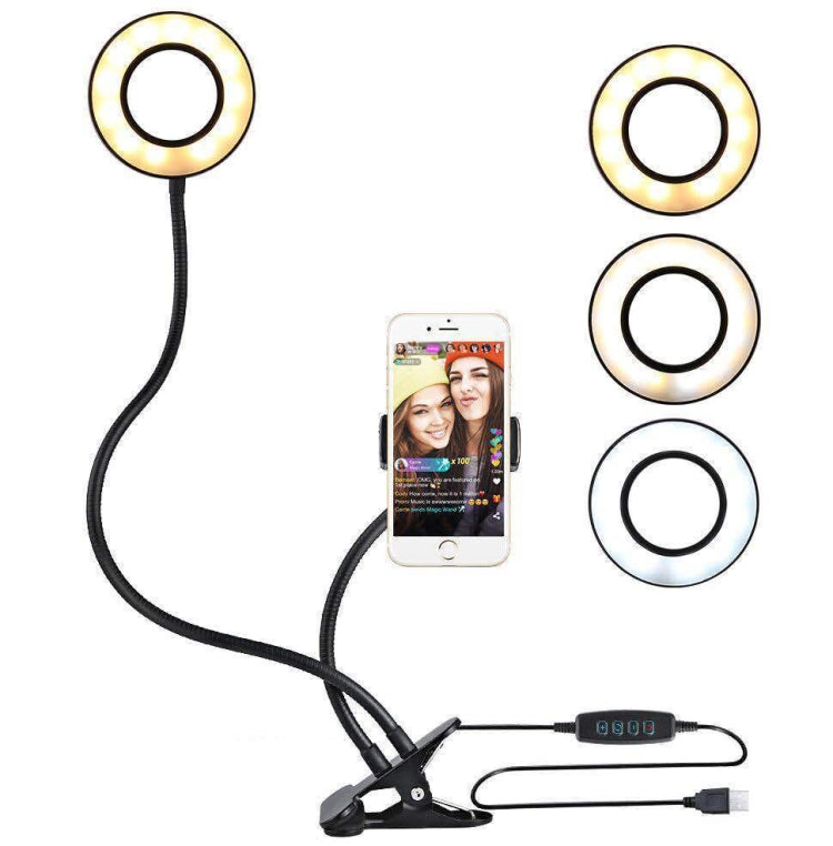 8 Inch Selfie Ring Light With Cell Phone Holder 360 Rotating Flexible Arms For Live Stream by bashfashion