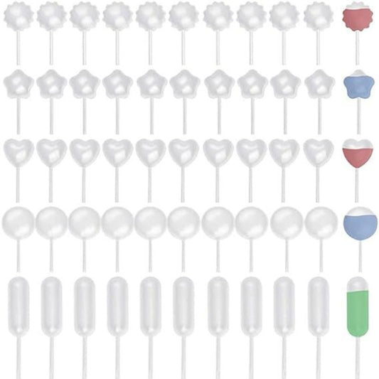 50pcs /Pack 4ml Jam Injection Baking Straw Disposable Plastic Dropper Jam Syringe, Model: Lace Shape by bashfashion