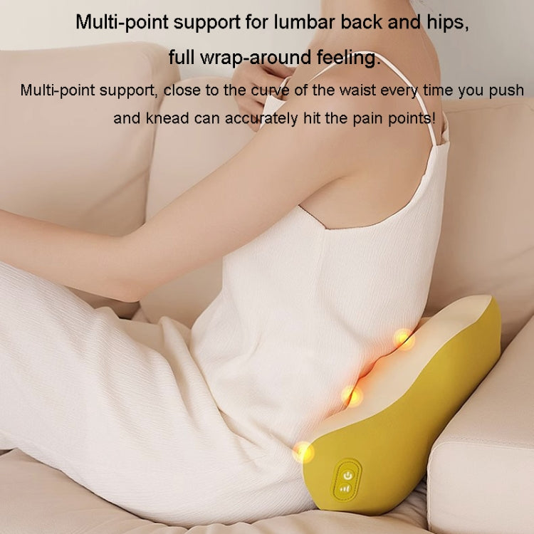 Multi-Function Lumbar Massager Car Cervical Hot Waist Massage Pillow, Specification: Charging Model Gray by bashfashion