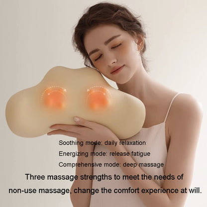 Multi-Function Lumbar Massager Car Cervical Hot Waist Massage Pillow, Specification: Charging Model Gray by bashfashion