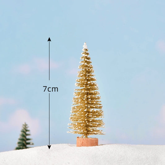 4pcs Christmas Tree Micro Landscape Accessories PVC Home Decoration Ornaments, Size: 7cm Golden by bashfashion