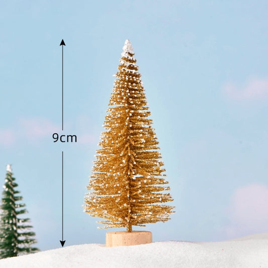 4pcs Christmas Tree Micro Landscape Accessories PVC Home Decoration Ornaments, Size: 9cm Golden by bashfashion
