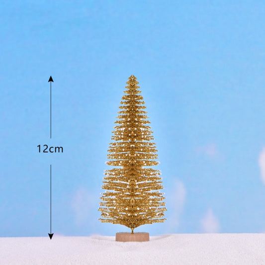 4pcs Christmas Tree Micro Landscape Accessories PVC Home Decoration Ornaments, Size: 12cm Golden by bashfashion