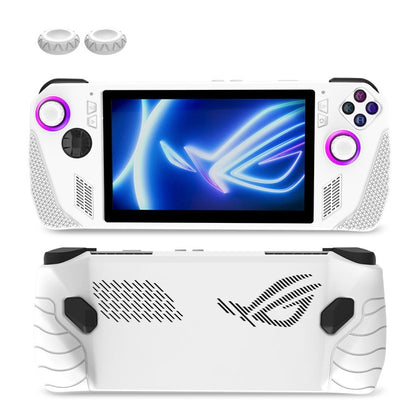 For ASUS ROG Ally Game Console Silicone Protective Cover + Button Cap Set Pocket Gaming Accessories(White) by bashfashion
