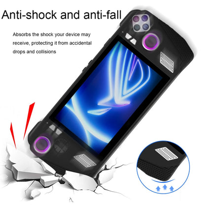 For ASUS ROG Ally Game Console Silicone Protective Cover + Button Cap Set Pocket Gaming Accessories(Black) by bashfashion