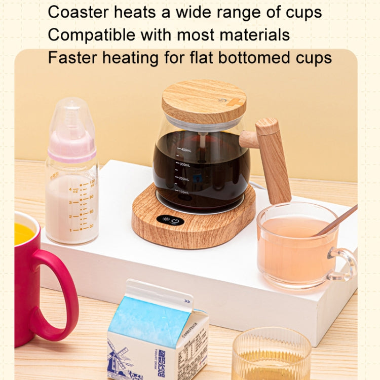400ml Automatic Stirring Mug Maple Electric Coffee Cup, Style: Battery Transparent Cup+Thermostatic Coaster by bashfashion